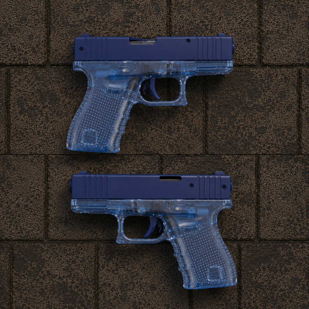 Glock | Şeffaf Mavi Su Tabancası – Otomatik Basınçlı Güçlü Su Atışı