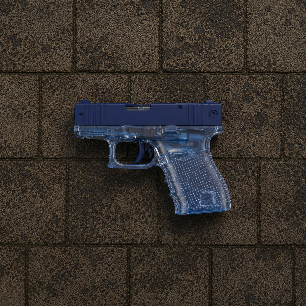 Glock | Şeffaf Mavi Su Tabancası – Otomatik Basınçlı Güçlü Su Atışı